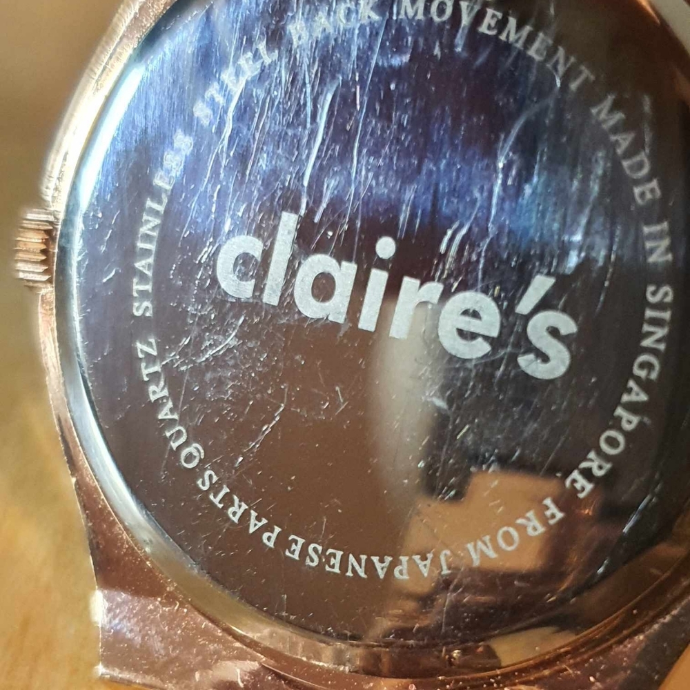 🦋10/$20🦋 Claire's Rose Gold Rhinestone Stainless Steel Women's Watch - Picture 4 of 4